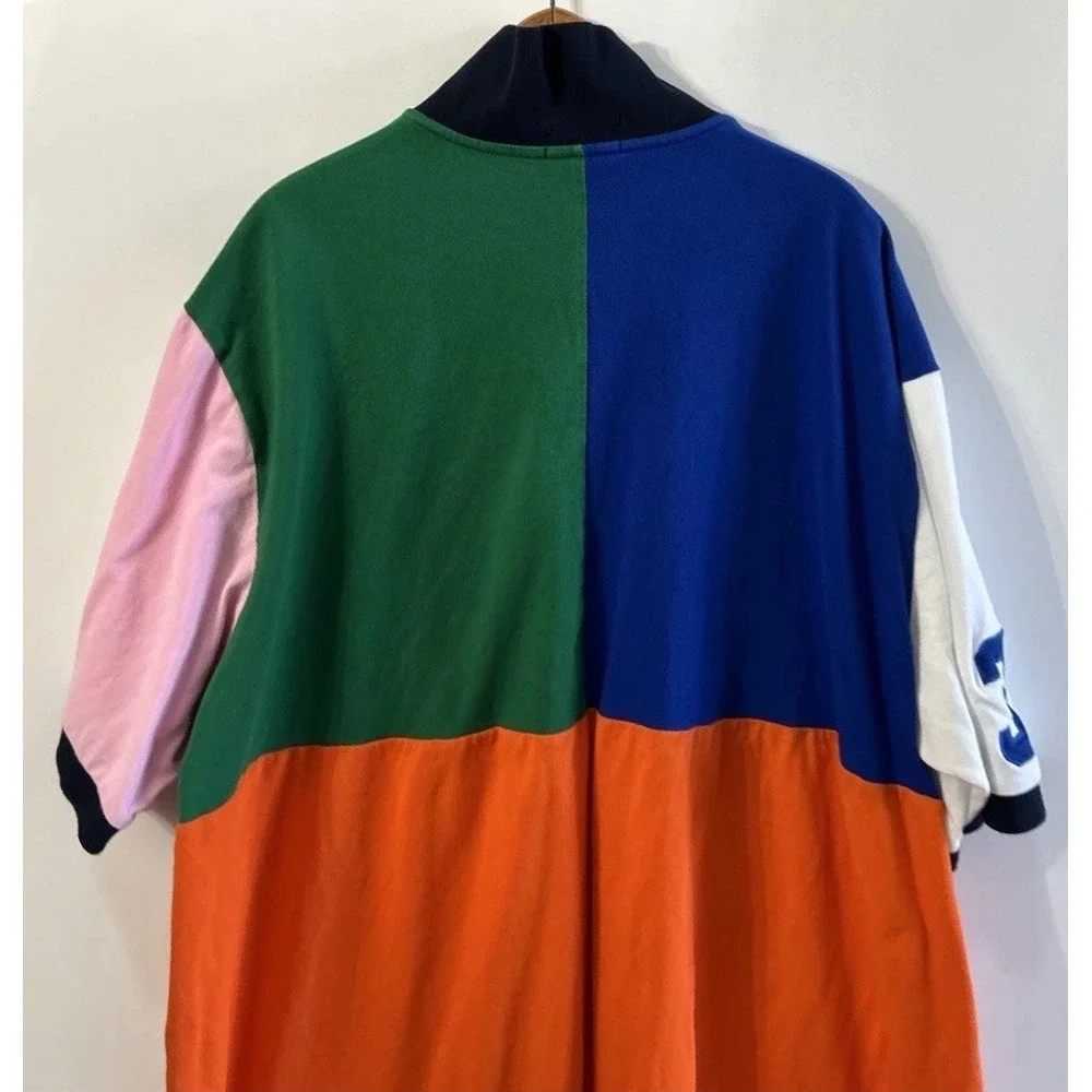 Ralph Lauren Polo Shirt Mens Blue Multicolor Color Blocked Big Pony #3 Sz 4XLT